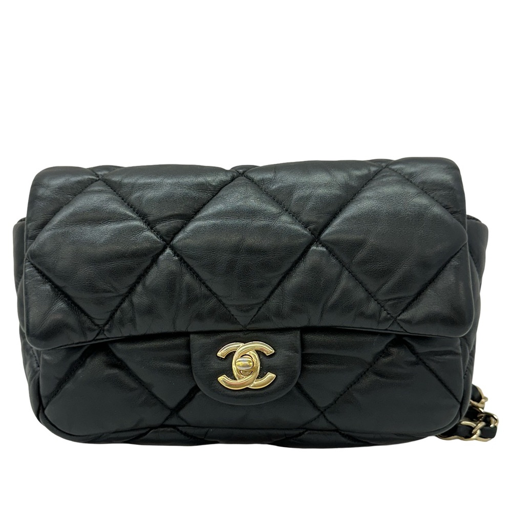 Chanel Black Quilted Crossbody Bag with Gold Hardware